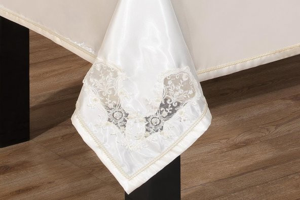 Finezza Anjelica Güpürlü Monoray Beyaz Sofra Takımı 8 Kşl. 170x230cm 17Prç.- 336 - Resim 2