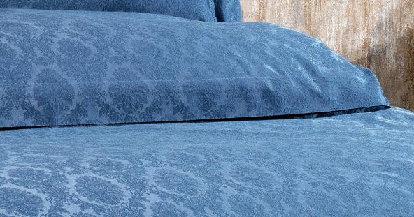 Finezza Monaco Bambu Jakar Kumaş İndigo Çift Kişilik Nevresim Takımı 6Prç. - 586 - 4