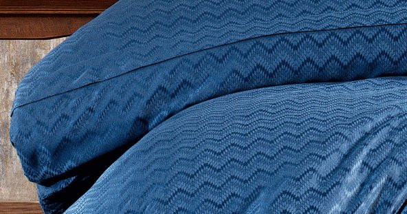 Finezza Odesa Bambu Jakar Kumaş İndigo Çift Kişilik Nevresim Takımı 6 Prç. - 595 - Resim 4