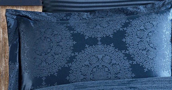 Finezza Tiara Bambu Jakar Kumaş İndigo Çift Kş. Nevresim Takımı 6 Parça - 635 - 5
