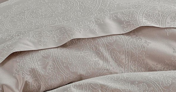 Finezza Tiara Bambu Jakar Kumaş Taş Çift Kişilik Nevresim Takımı 6 Parça - 639 - Resim 4