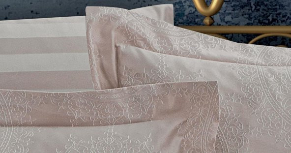 Finezza Tiara Bambu Jakar Kumaş Taş Çift Kişilik Nevresim Takımı 6 Parça - 639 - Resim 7