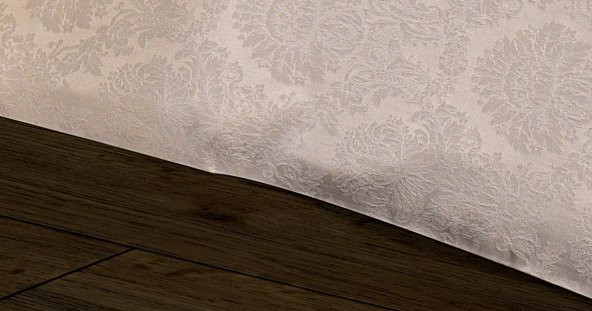 Finezza Monaco Bambu Jakar Kumaş Krem Çift Kişilik Nevresim Takımı 6 Parça - 908 - Resim 2
