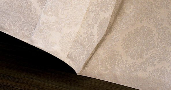 Finezza Monaco Bambu Jakar Kumaş Krem Çift Kişilik Nevresim Takımı 6 Parça - 908 - Resim 3