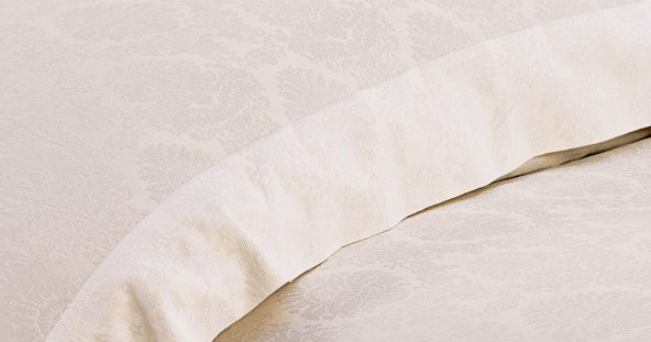 Finezza Monaco Bambu Jakar Kumaş Krem Çift Kişilik Nevresim Takımı 6 Parça - 908 - Resim 4