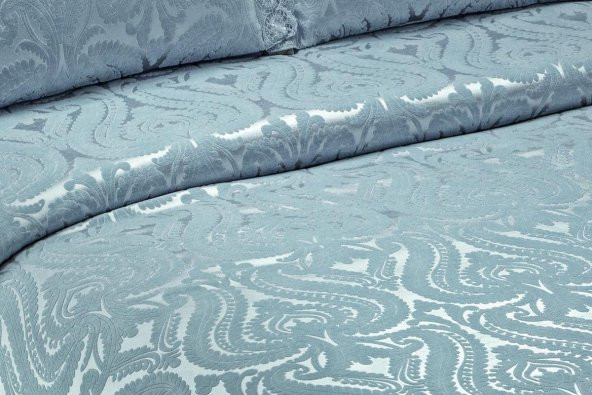 Finezza Tulip Polyester Pamuk Şönil Gri Yatak örtüsü Çift Kişilik 3 Parça - 939 - 4