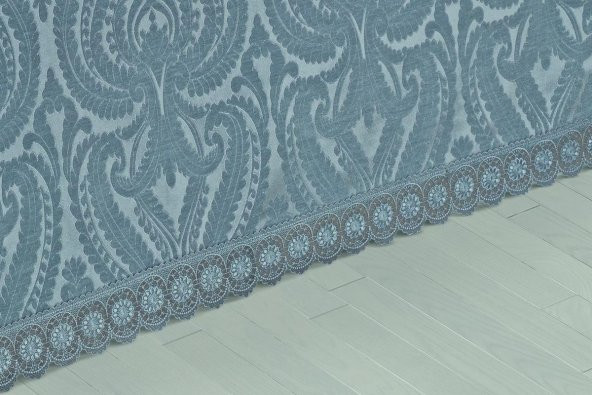 Finezza Tulip Polyester Pamuk Şönil Gri Yatak örtüsü Çift Kişilik 3 Parça - 939 - 6