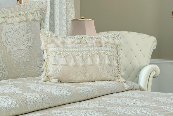 Finezza Larissa Pamuk/Polyester Jakar Kumaş Krem Yatak örtüsü Seti 7 Parça - 357 - 3