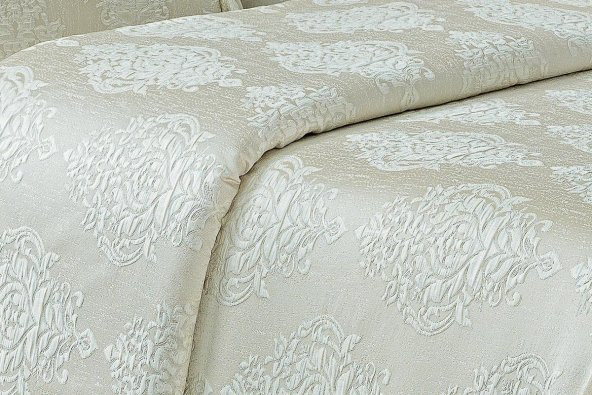Finezza Larissa Pamuk/Polyester Jakar Kumaş Krem Yatak örtüsü Seti 7 Parça - 357 - 4