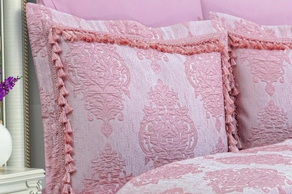 Finezza Larissa Pamuk Polyester Jakar Kumaş Pudra Yatak örtüsü Seti 7 Prç. - 356 - 3