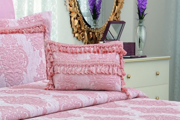 Finezza Larissa Pamuk Polyester Jakar Kumaş Pudra Yatak örtüsü Seti 7 Prç. - 356 - 4