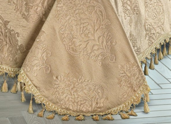 Finezza Larissa Pamuk/Polyester Jakar Kumaş Gold Yatak örtüsü Seti 7 Parça - 358 - 5