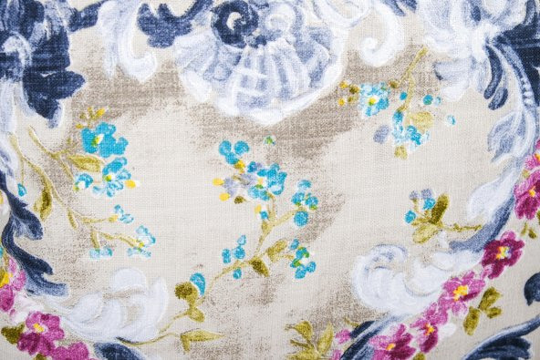 Finezza Menekşe Çiçek Baskılı Duck Kumaş Kırlent 45*45 cm - 575 - 6