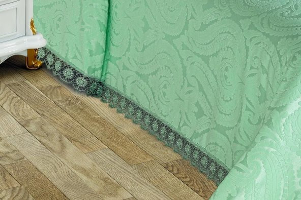 Finezza Tulip Polyester Pamuk Şönil Mint Yatak örtüsü Tek Kişilik 2 Parça - 631 - 5