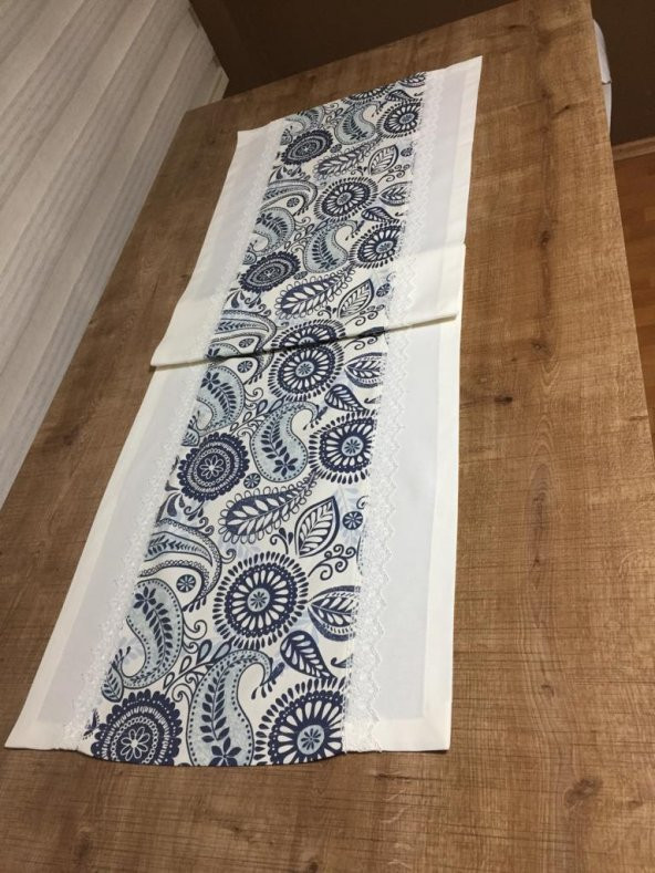 Finezza Ela Etnik Baskılı Duck Kumaş Krem/Renkli Runner 50*150 cm - 96 - 6