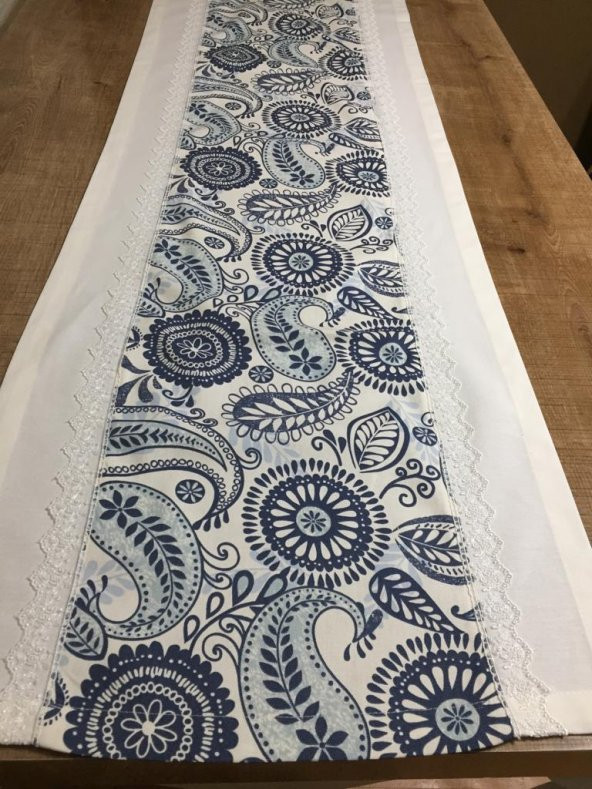 Finezza Ela Etnik Baskılı Duck Kumaş Krem/Renkli Runner 50*150 cm - 96 - 8