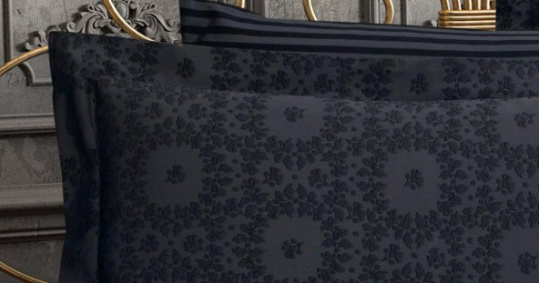 Finezza Jardin Bambu Jakar Kumaş Koyu Gri Çift Kşl. Nevresim Takımı 6 Prç. - 902 - 7