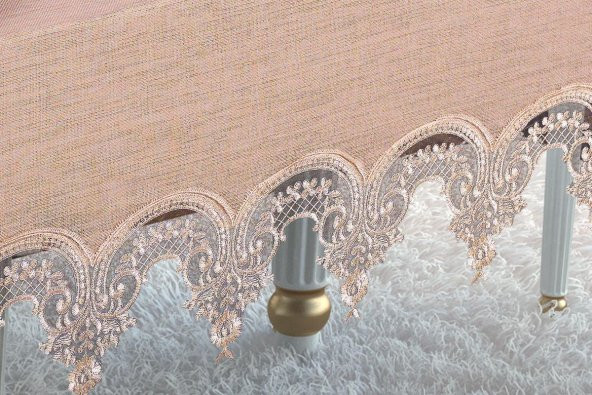 Finezza Ahsen Dantelli Etamin Bej Sofra Takımı 8 Kşl. 170x230 cm 17 Parça - 297 - 6