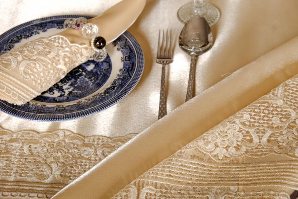 Finezza Gisella Dantelli Monoray Bej Sofra Takımı 8 Kşl. 170x230cm 17 Prç. - 299 - 2