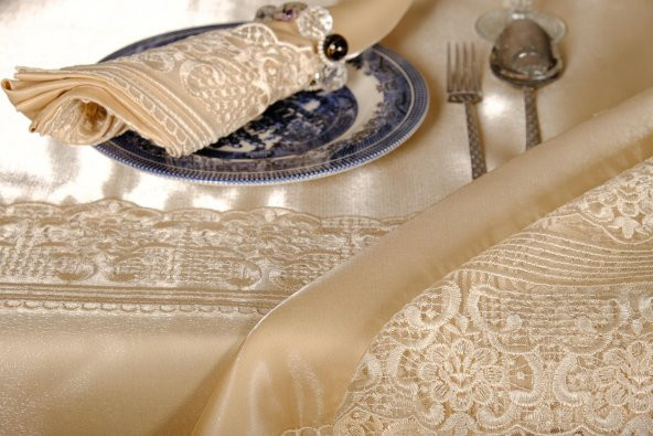 Finezza Gisella Dantelli Monoray Bej Sofra Takımı 8 Kşl. 170x230cm 17 Prç. - 299 - 3