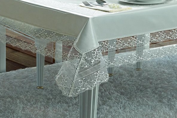 Finezza Gisella Dantelli Monoray Krem Sofra Takımı 8 Kşl. 170x230cm 25Prç. - 307 - 2