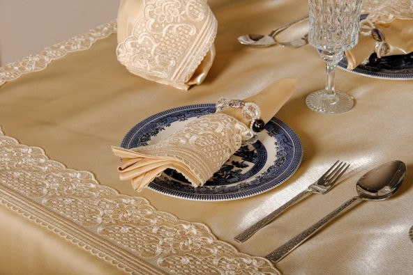 Finezza Gisella Dantelli Monoray Bej Sofra Takımı 8 Kşl. 170x230cm 17 Prç. - 299 - 4