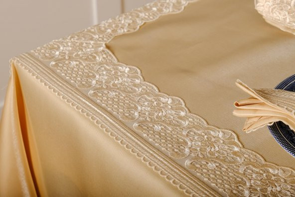 Finezza Gisella Dantelli Monoray Bej Sofra Takımı 8 Kşl. 170x230cm 17 Prç. - 299 - 11