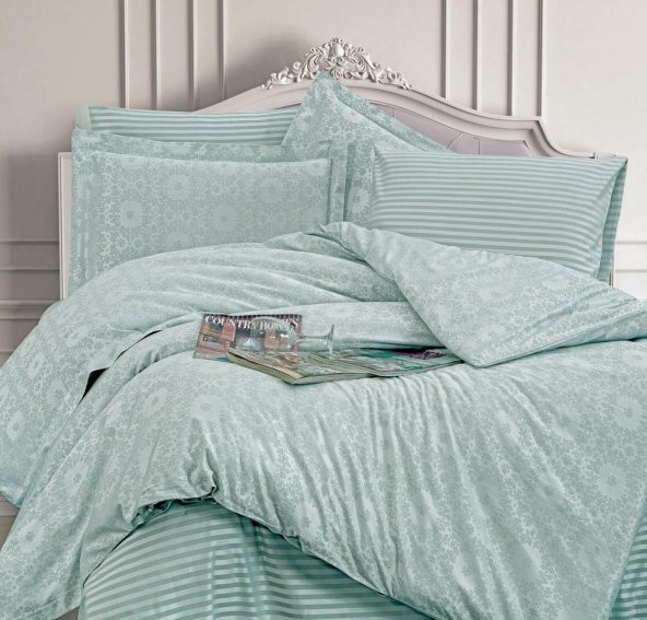 Finezza Jardin Bambu Jakar Kumaş Mint Çift Kişilik Nevresim Takımı 6 Parça - 542 ürün görseli