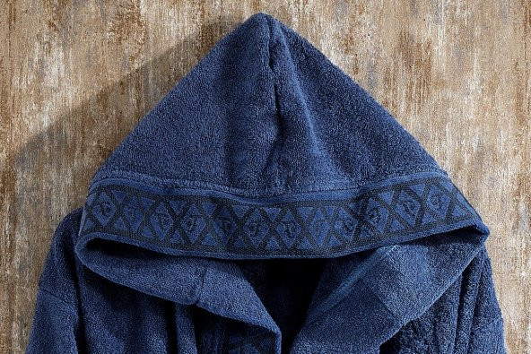 Finezza Luna 100 Pamuk Bornoz Seti Lacivert 3 Parça - 806 - 2