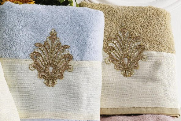 Finezza Nadide Pamuk Krem&Bej&Pudra&Gri Havlu Seti 50*90 cm Dörtlü - 675 - 8