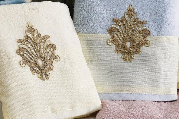 Finezza Nadide Pamuk Krem&Bej&Pudra&Gri Havlu Seti 50*90 cm Dörtlü - 675 - 10