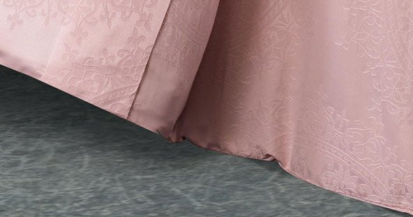 Finezza Tiara Bambu Jakar Kumaş Pudra Çift Kişilik Nevresim Takımı 6 Parça - 898 - Resim 2