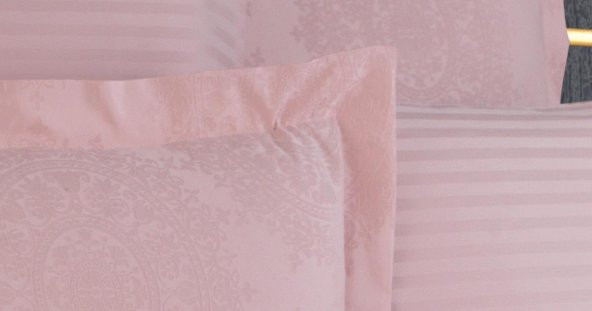 Finezza Tiara Bambu Jakar Kumaş Pudra Çift Kişilik Nevresim Takımı 6 Parça - 898 - Resim 7