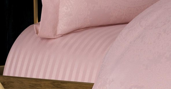 Finezza Tiara Bambu Jakar Kumaş Pudra Çift Kişilik Nevresim Takımı 6 Parça - 898 - Resim 8