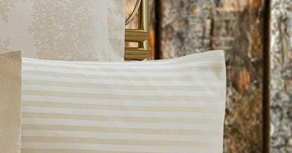Finezza Tiara Bambu Jakar Kumaş Bej Çift Kişilik Nevresim Takımı 6 Parça - 899 - 6
