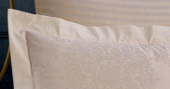Finezza Tiara Bambu Jakar Kumaş Krem Çift Kişilik Nevresim Takımı 6 Parça - 900 - 5