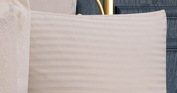 Finezza Tiara Bambu Jakar Kumaş Krem Çift Kişilik Nevresim Takımı 6 Parça - 900 - 6