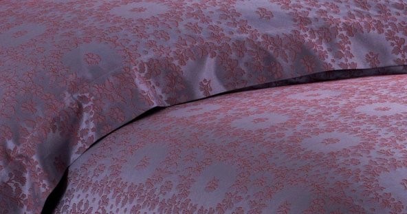 Finezza Jardin Bambu Jakar Kumaş Bordo Çift Kişilik Nevresim Takımı 6 Prç. - 901 - Resim 4