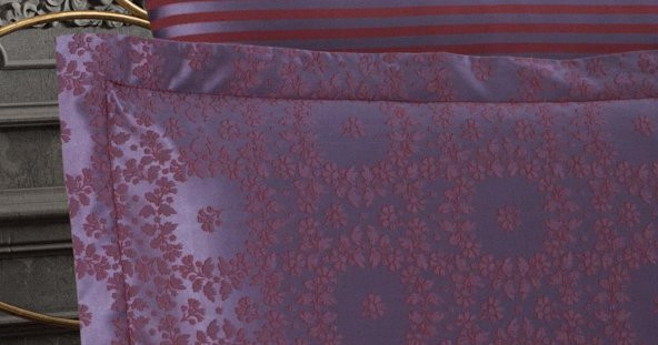 Finezza Jardin Bambu Jakar Kumaş Bordo Çift Kişilik Nevresim Takımı 6 Prç. - 901 - Resim 6