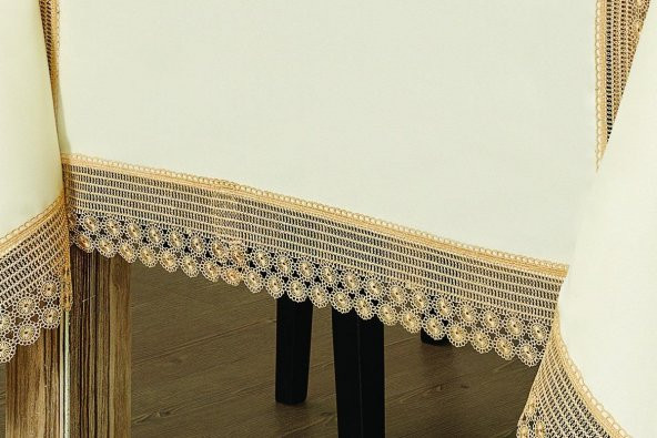 Finezza Maria Dantelli Krep Kumaş Krem/Bej Masa Örtüsü 160x230 cm - 918 - 4