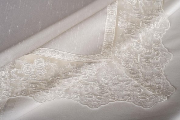 Finezza Olga Lüx Lidya Dantelli Poly Bambu Krem Masa Örtüsü 160x220 cm - 693 - 7