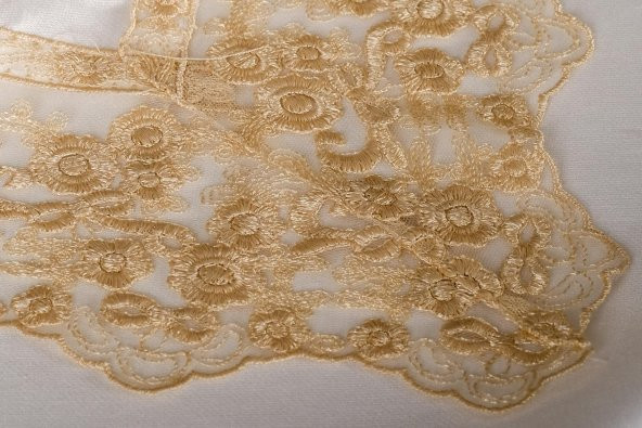 Finezza Olga Lüx Dantelli Poly Bambu Kumaş Krem Bej Masa Örtüsü 160x220 cm - 694 - 7