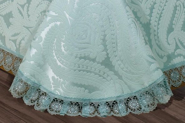 Finezza Tulip Polyester Pamuk Şönil Suyeşili Yatak örtüsü Çift Kişl. 3Prç. - 696 - 2