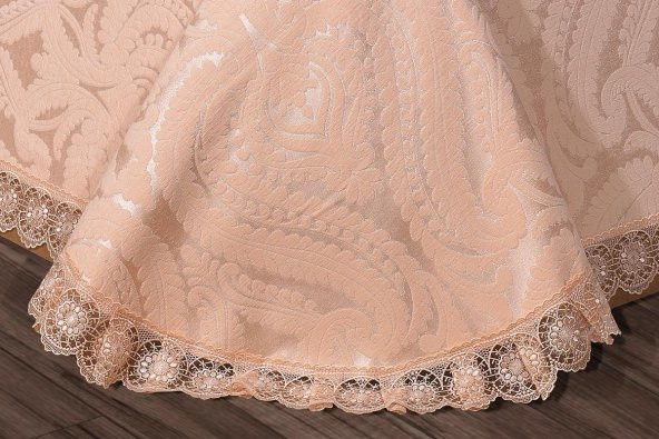 Finezza Tulip Polyester Pamuk Şönil Somon Yatak örtüsü Çift Kişl. 3 Parça - 697 - 2