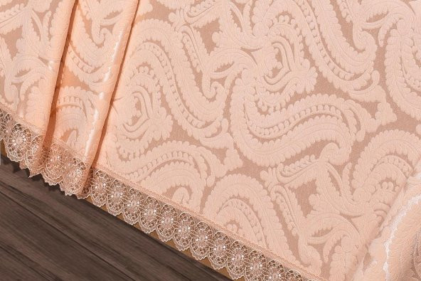 Finezza Tulip Polyester Pamuk Şönil Somon Yatak örtüsü Çift Kişl. 3 Parça - 697 - 3