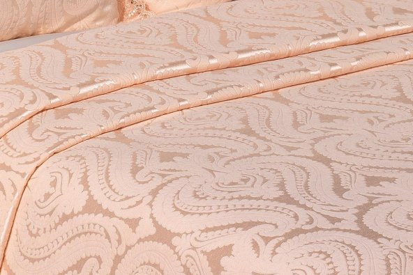 Finezza Tulip Polyester Pamuk Şönil Somon Yatak örtüsü Çift Kişl. 3 Parça - 697 - 4