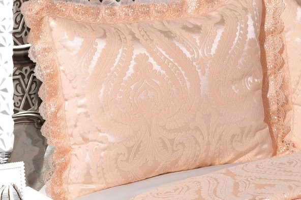 Finezza Tulip Polyester Pamuk Şönil Somon Yatak örtüsü Çift Kişl. 3 Parça - 697 - 5