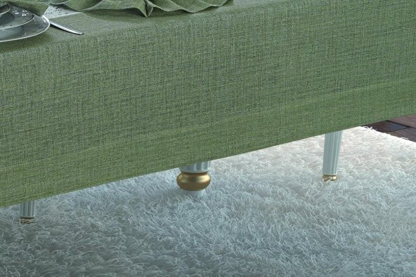 Finezza Nil Keten Kumaş Koyu Yeşil Sofra Takımı 8 kişilik 160x230cm 17Prç. - 459 - 6