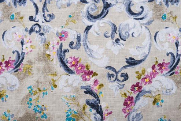 Finezza Menekşe Çiçek Baskılı Duck Kumaş Runner 40*140 cm - 761 - 4