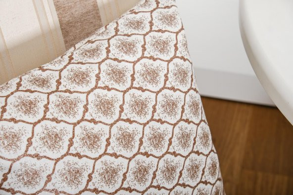 Finezza Melisa Damask Baskılı Duck Kumaş Kahverengi Kırlent 45*45 cm  - 807 - 5